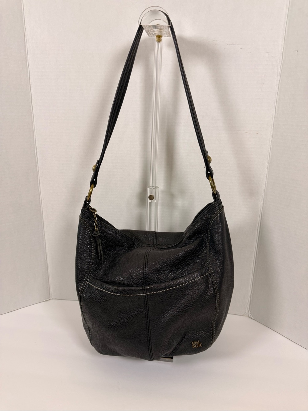 The Sak Black Pebbled Leather Shoulder Hobo